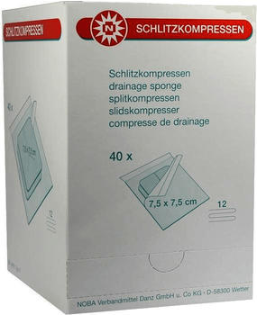 Noba Schlitzkompressen 7,5 x 7,5 cm 12-fach Steril (40 x 2 Stk.)