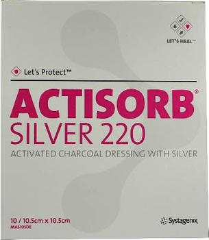 Bios Naturprodukte Actisorb 220 Silver 10,5 x 10,5 cm Kompessen Steril (10 Stk.)