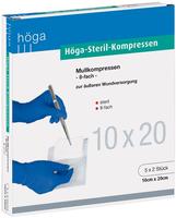 H&ouml;ga Mullkompressen 04401888, aus Baumwolle, steril, 8-lagig, mit Falzkanten,...