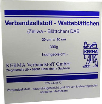 Kerma Verbandzellstoff Watteblättch. 20 x 20 cm Hochgebl. (300 g)