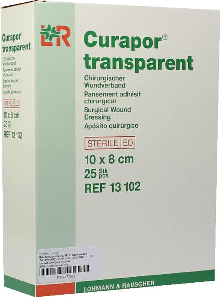 Bios Naturprodukte Curapor Wundverband 10x8cm Steril transparent (25 Stk.)