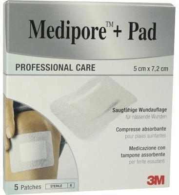 3M Medica Medipore + Pad 5 x 7,2 cm 3562Np (5 Stk.)