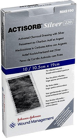 Emra-Med Actisorb 220 Silver 19 x 10,5 cm Steril Kompressen (10 Stk.)
