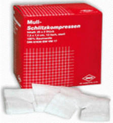 Dr. Ausbüttel Schlitzkompressen Vlies 10 x 10 cm 4Fach Steril (25 x 2 Stk.)