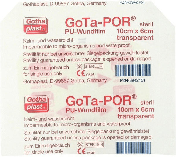 Gothaplast Gota-Por PU Wundfilm 10 x 6 cm Steril Pflaster