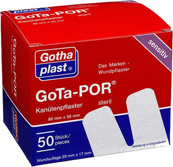 Gothaplast Gotha-Por Kanuelenpflaster 80 x 58 mm unsteril (50 Stk.)