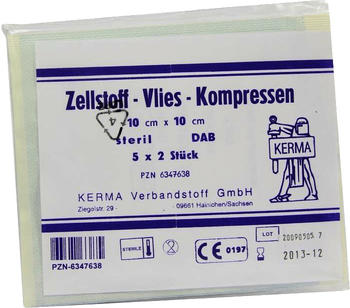Kerma Zellstoff Vlies Kompressen 10 x 10 cm Steril (10 Stk.)