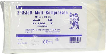 Kerma Zellstoff Mullkompressen 10 x 20 cm Steril (5 x 2 Stk.)