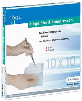 Höga Steril Kompressen 10 x 10 cm 8-fach (5 x 2 Stk.)