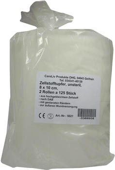 CareLine Zellstofftupfer 8 x 10 cm Rolle (2 x 125 Stk.)