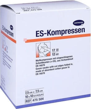 Hartmann Healthcare Hartmann ES-Kompressen steril 7,5 x 7,5 cm 12fach (10 x 10 Stk.)