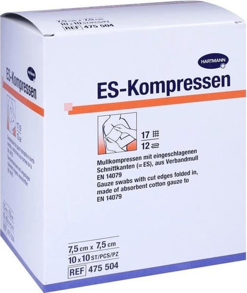 Hartmann Healthcare Hartmann ES-Kompressen steril 7,5 x 7,5 cm 12fach (10 x 10 Stk.)
