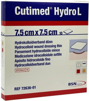 BSN Medical Cutimed Hydro L Hydrok.Verband 7,5 x 7,5 cm d&uuml;nn (10 Stk.)