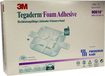 Fresenius Tegaderm Foam Adhesive Fk 8,8 x 8,8 cm (10 Stk.)