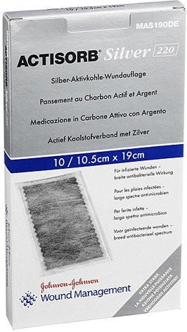 Kohlpharma Actisorb 220 Silver 19 x 10,5 cm Steril Kompressen (10 Stk.)