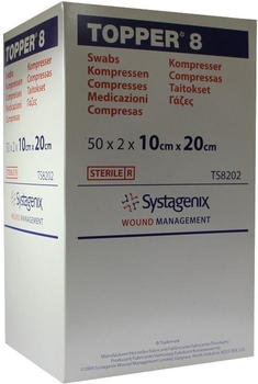 Systagenix Topper 8 Kompr. Steril 10 x 20 cm (50 x 2 Stk.)