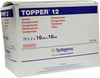 Systagenix Topper 12 Mehrzweckkompressen steril 10 x 10 cm (70 x 2 Stk.)
