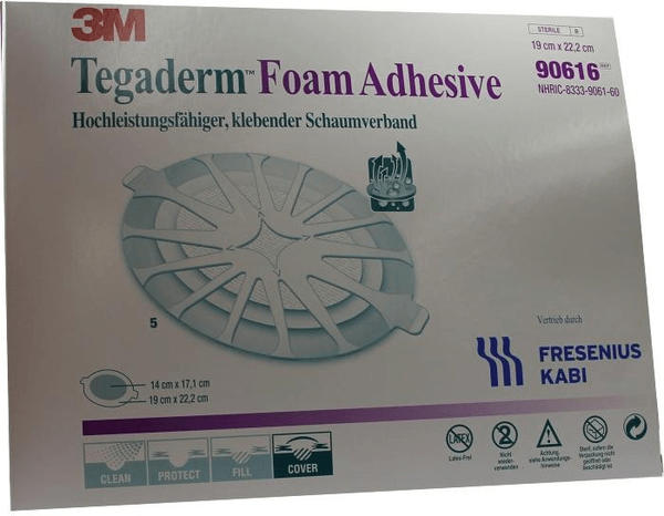 Fresenius Tegaderm Foam Adhesive FK 19 x 22,2 cm oval (5 Stk.)