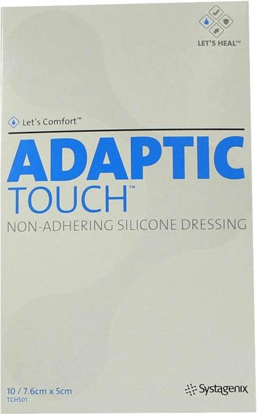 Systagenix Adaptic Touch 7,6 x 5 cm Non Adhering Silikon Dressing Wundgaze (10 Stk.)