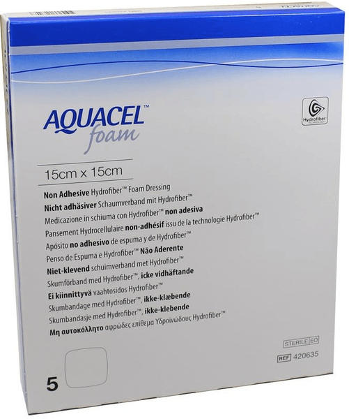 ConvaTec Aquacel Foam N/adh 15x15 Cm Verband (5 Stk.)
