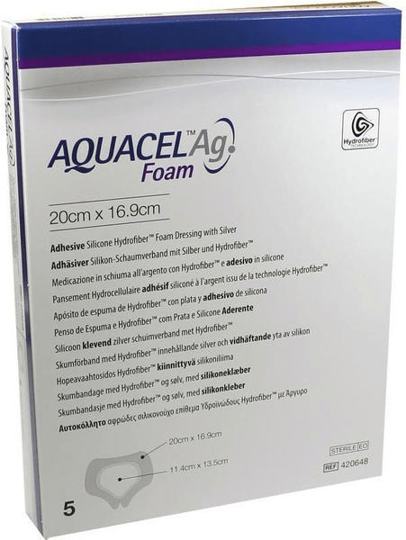 ConvaTec Aquacel Ag Foam adhäsiv Sakral 20 x 16,9 cm (5 Stk.)