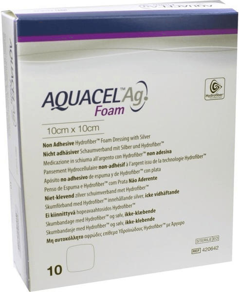 ConvaTec Aquacel Ag Foam nicht adhäsiv 10 x 10 cm (10 Stk.)