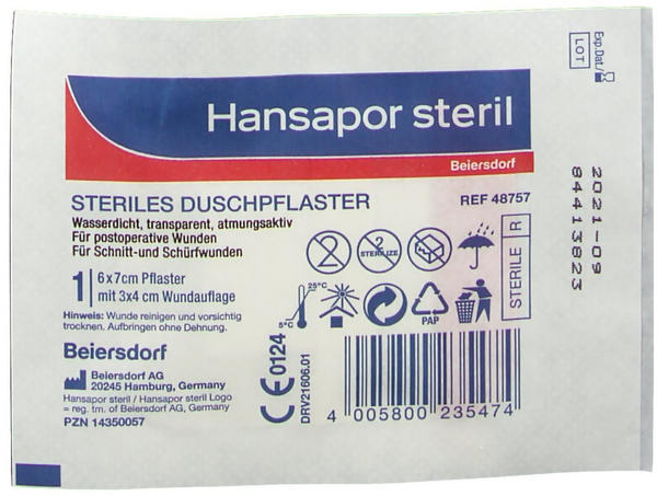 Beiersdorf Hansapor steril Duschpflaster 6 x 7 cm (1 Stk.)