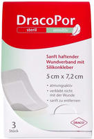 Dracopor Sensitiv 5x7,2 cm steril m.Sili 3 St