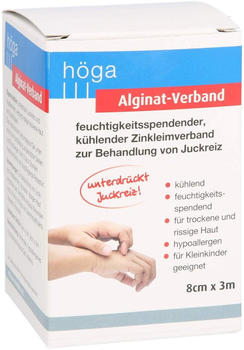 Höga Alginat-Verband 8x3 cm kühlender Zinkleimverband (1Stk.)