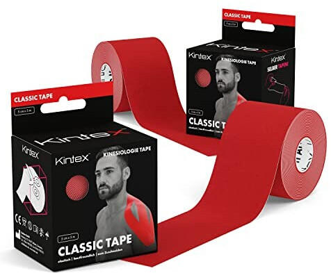 Kintex Kinesiologie Tape Classic 5cm x 5m rot Rollen (2 Stk.)