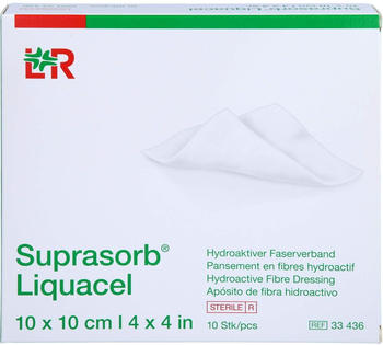 ACA Müller SUPRASORB Liquacel hydroakt.Faserverb.10x10 cm (10 Stk.)