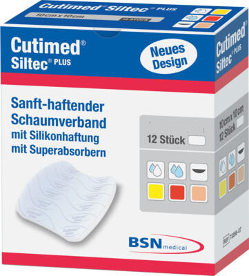 BSN Medical CUTIMED Siltec Plus Schaumverb.15x15 cm haftend