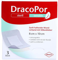 Dracopor Sensitiv 8x10 cm steril m.Silik 3 St