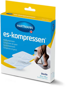 Hartmann ES-KOMPRESSEN steril 10x10 cm 8fach 17fädig (10 Stk.)