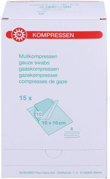 Noba Mullkompressen steril 10x10cm 8-fach 15x(10 Stk.)