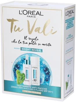 L'Oréal Bright Reveal Anti-Macchia Face Serum 30ml + UV Anti-Macchia Fluid SPF50+ 50ml + Gua Sha Stone