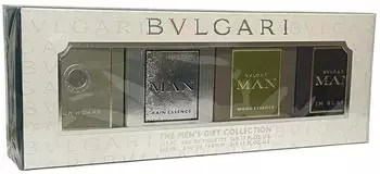 Bulgari Miniatures For Him Gift Set 5ml Pour Homme EDT + 5ml Man Rain Essence EDP + 5ml Man Wood Essence EDP + 5ml Man In Black EDP
