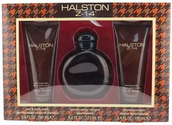 Halston Z-14 Geschenkset für Herren, EDC Spray 4,2oz, After Shave Balm 3,4oz, Haar- und Körperwäsche 3,4oz