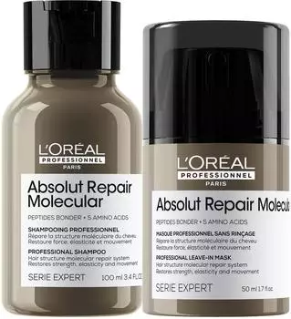 L'Oréal Absolut Repair Molecular Mini Duo Set, Shampoo 100ml + Öl 30ml