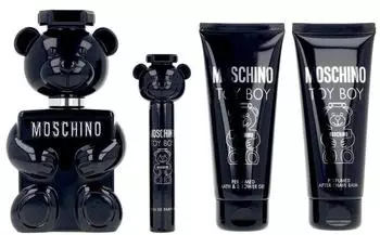 Moschino Toy Boy Eau de Parfum Geschenkset, EdP 100ml + After Shave 100ml + Duschgel 100ml + Travel Spray 10ml