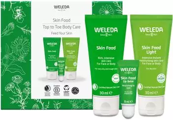 Weleda Skin Food Top To Toe Geschenkset, Original 30ml, Light 30ml & Lippenpflege