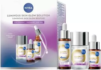 Nivea Luminous630 Skin Glow Routine Set, Liquid Refiner & Feuchtigkeitsserum, 3-tlg.