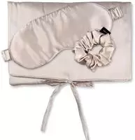 TRAVEL SET BEAUTY M Tasche, Schlafmaske & Scrunchie M aus Seide