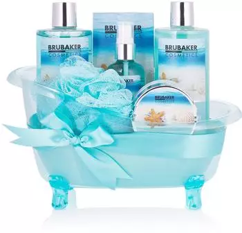 Brubaker Pflege-Geschenkset "Summer Dreams" 7-tlg. in Deko-Badewanne, blau