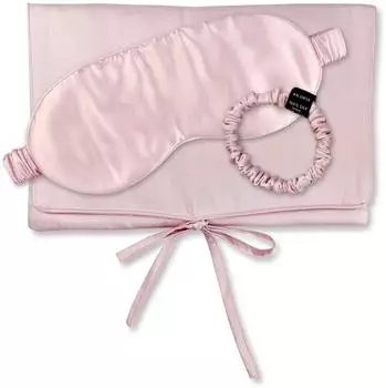 Ailoria Travel Set Beauty S Tasche, Schlafmaske & Scrunchie, Seide, beige/rosa (90573522-0)