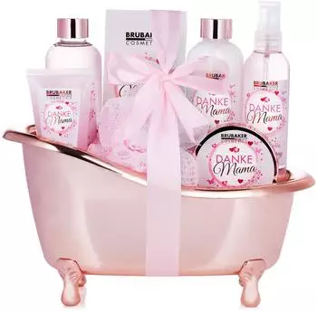 Brubaker Pflege-Geschenkset "Danke Mama" Rosen-Vanille-Duft, 8-tlg. (BeautySet_19RS01_19QH09_19QP04_19CB16)