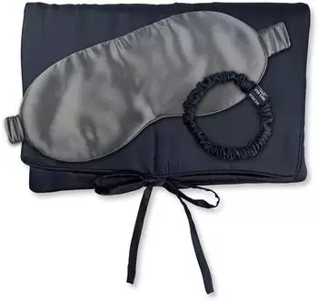Ailoria Travel Set Beauty S Tasche, Schlafmaske & Scrunchie, Seide, schwarz (22478739-0)