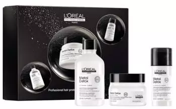 L'Or&eacute;al 750ml Serie Expert Metal DX Trio Geschenkset (Shampoo 300ml + Maske 250ml + Leave-in 200ml)
