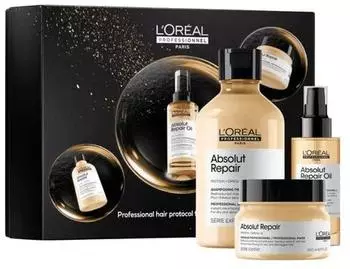 L'Or&eacute;al 640ml Serie Expert Absolut Repair Trio Geschenkset (Shampoo 300ml + Maske 250ml + &Ouml;l 90ml)