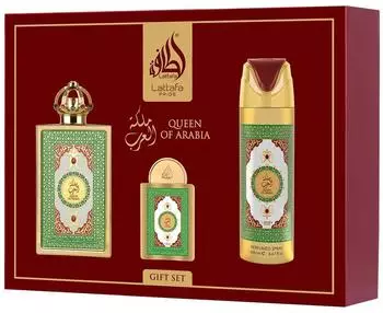 Lattafa Queen of Arabia Geschenkset EDP 100ml + EDP 20ml + Deo Spray 200ml (Damen)
